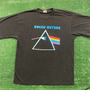Vintage Y2K Pink Floyd Roger Waters Tour 2006 T-Shirt Prism Black L Rock Concert